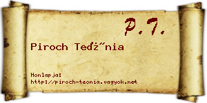 Piroch Teónia névjegykártya